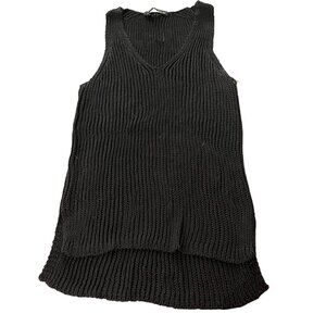 360 Sweater Women's Knitted Tank Dress Black Size Medium